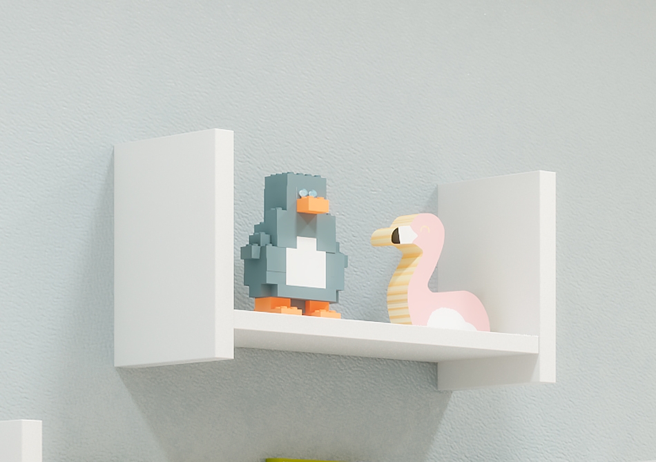 Estantería de pared blanca de 50 cm Duna