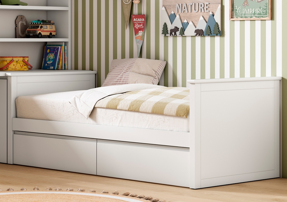 Cama con cajones blanca lacada Sevilla