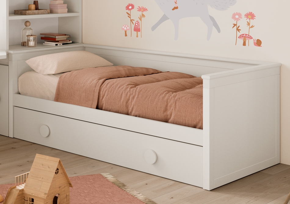 Cama nido diván blanca lacada Sevilla